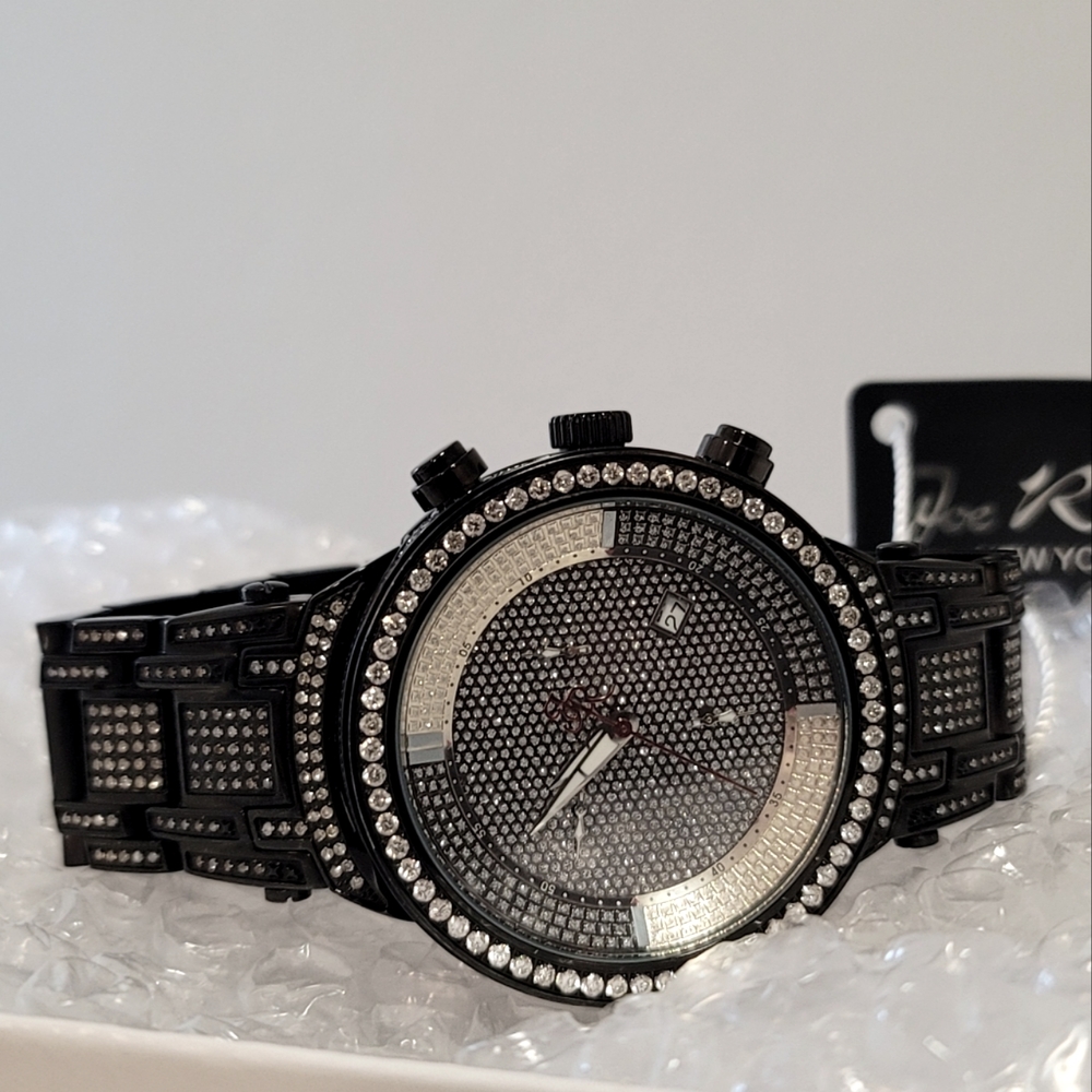 Mens Joe Rodeo Master Black Diamond Watch 6 ct (JJM32)